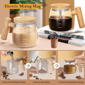 Fully Automatic Coffee Stirring Cup 400ml Electric Mixer Mug for Coffee Tea Milk Cocoa Self Stirring Coffee Mug Glass Dropship