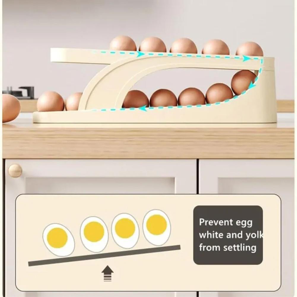 Automatic Roll-Down Double-Layer Egg Organizer - Image 5