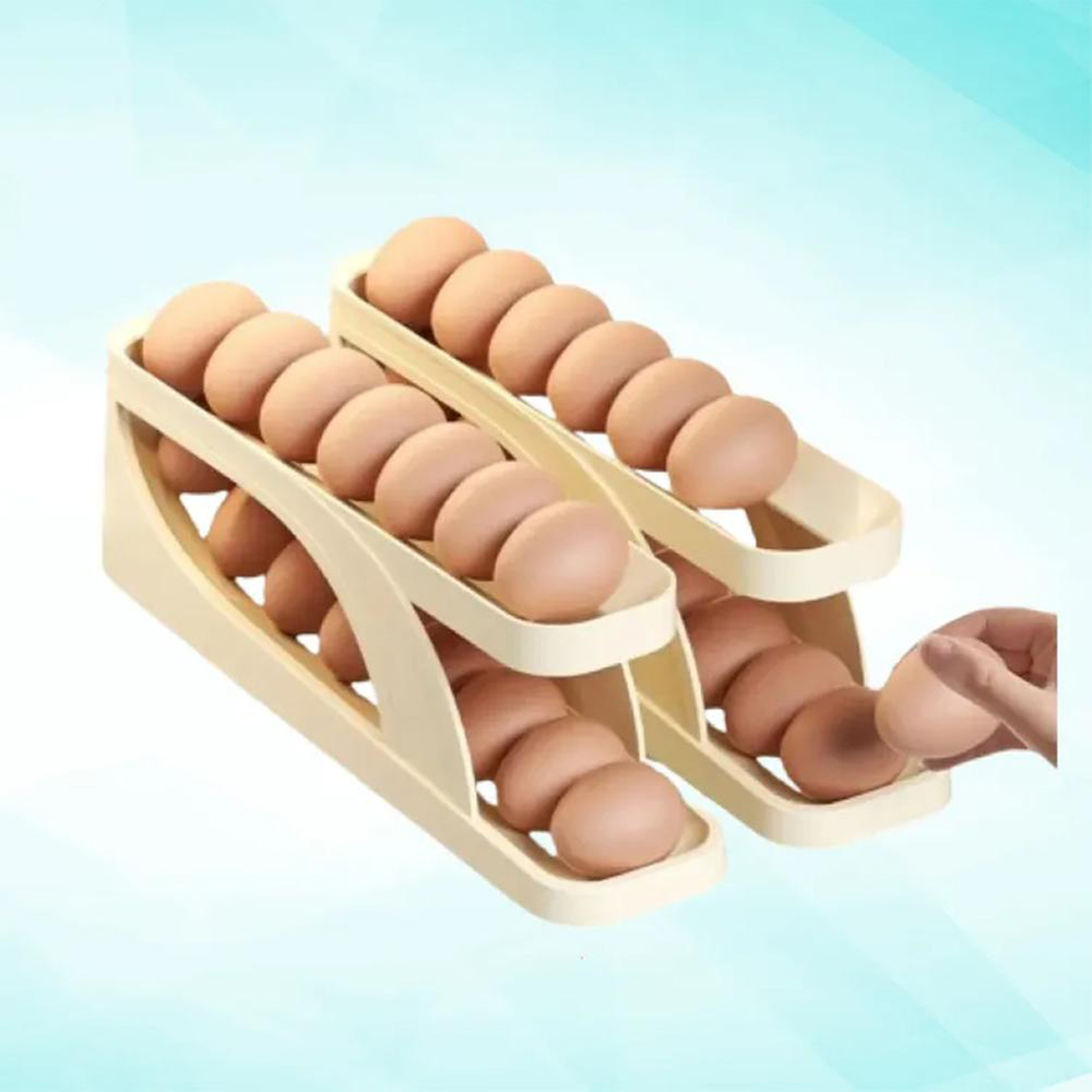 Automatic Roll-Down Double-Layer Egg Organizer - Image 4