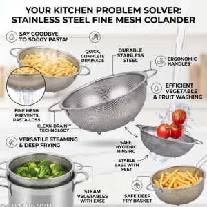 remium Stainless Steel Mesh Colander / Strainer Basket